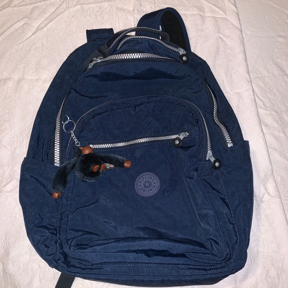 Navy Blue Kipling Seoul Laptop Backpack Bookbag